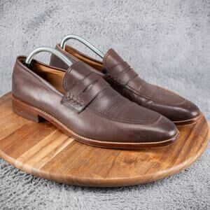 Warfield Grand Steward Penny Loafers Men’s 10.5 Brown Leather Slip On